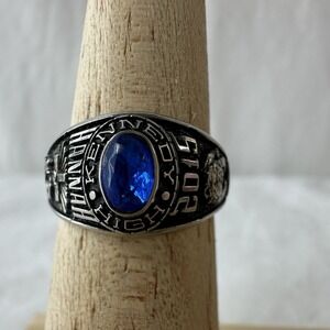 Keystone Valadium Kennedy High School Class Ring Silver Tone Size 7 2015 Hannah
